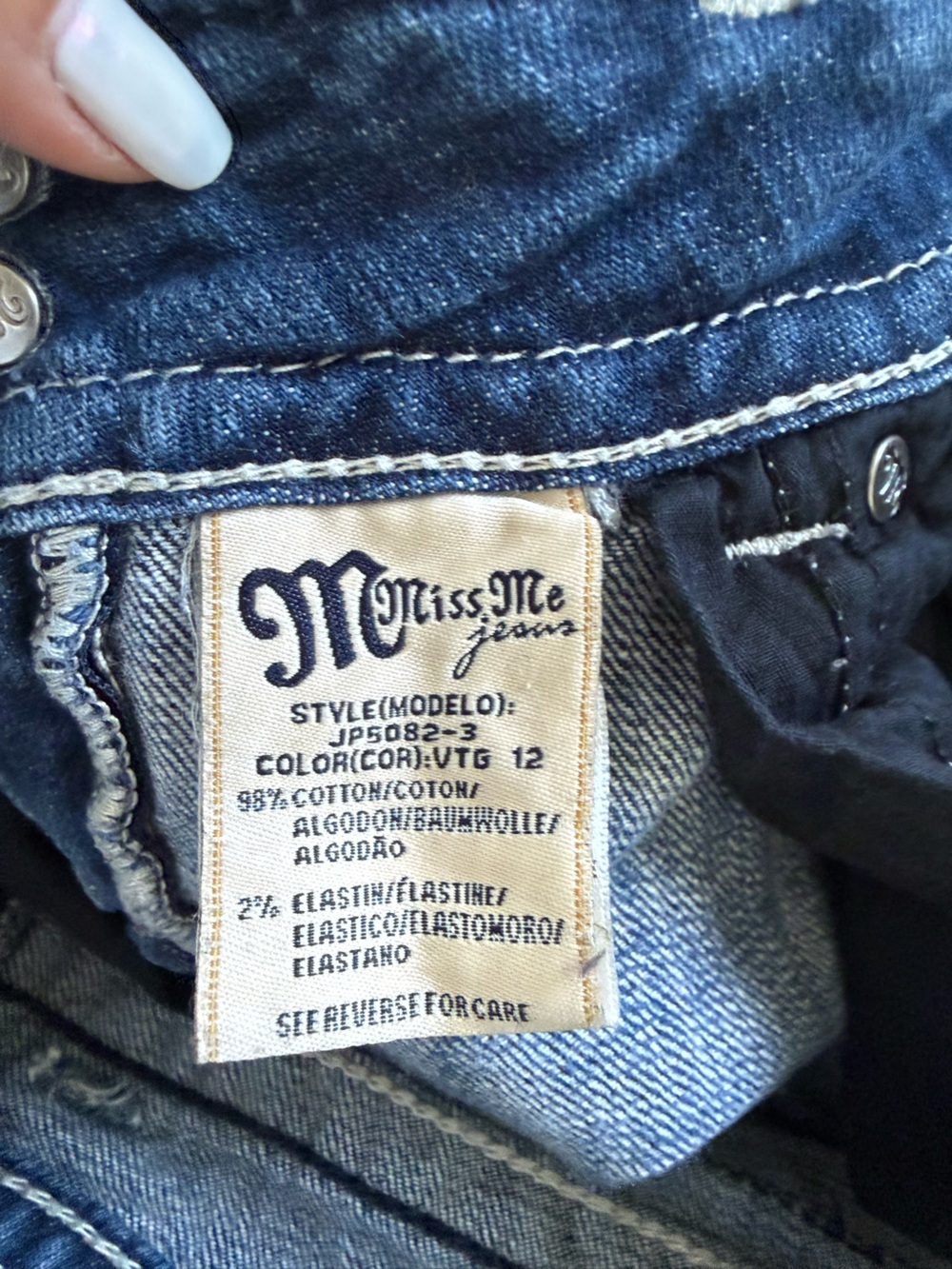 Miss Me Bootcut Jeans Size 27 Embellished Flap Pocket Y2K Denim - Picture 9 of 15